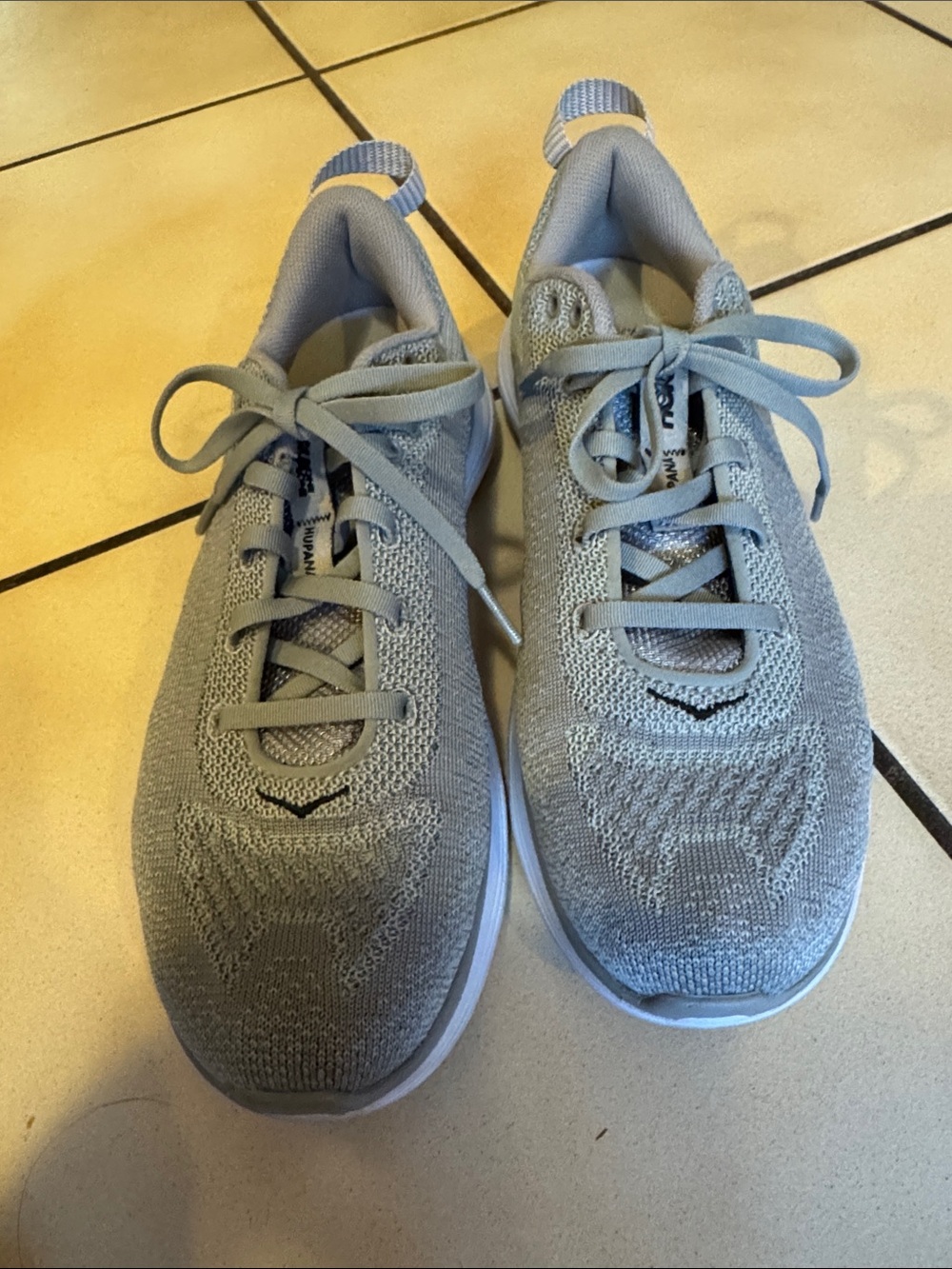 Hoka One One Light Gray Knit women’s Athletic Sneakers